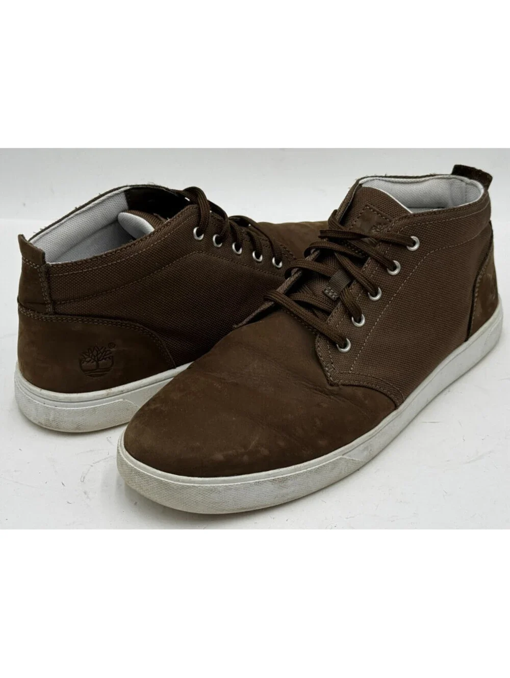 Timberland Groveton Men's Shoes Size 11 W Brown Leather Canvas Chukka Boots